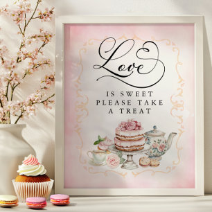 Liebe ist Sweet Brautparty Dessert Table Sign Poster