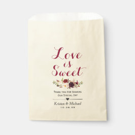 Liebe ist Sweet Burgundy Gastgeschenk Hochzeit Geschenktütchen