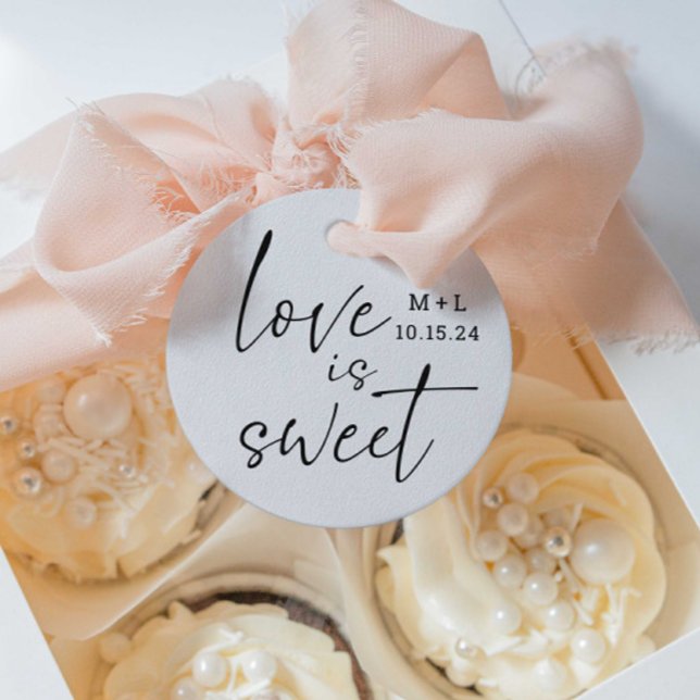 Liebe ist Sweet Calligraphy Gastgeschenk Hochzeit  Geschenkanhänger (Von Creator hochgeladen)