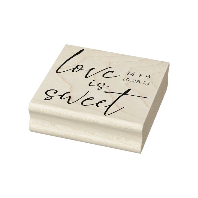 Liebe ist Sweet Calligraphy Wedding Wood Art Brief Gummistempel (Stempel)