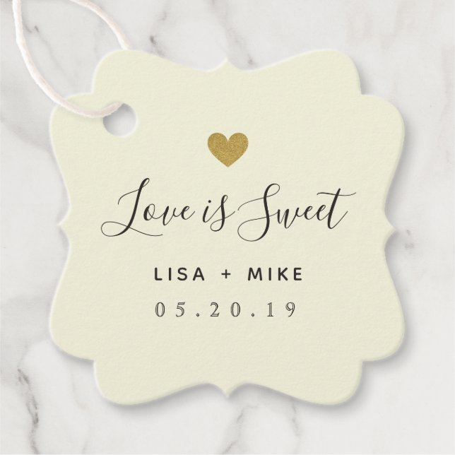 Liebe ist Sweet Custom Wedding Extravagant Square Geschenkanhänger (Vorderseite)