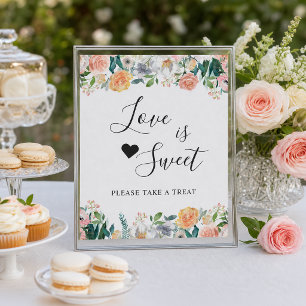 Liebe ist Sweet Dessert Bar Garden Rose Blumen Poster