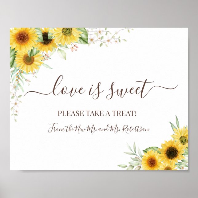 Liebe ist Sweet Dessert Table Wedding Green Sign Poster (Vorne)