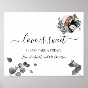 Liebe ist Sweet Dessert Table Wedding Green Sign Poster
