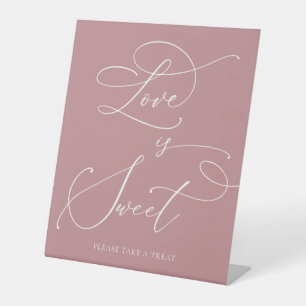 Liebe ist Sweet Dusty Rose Minimalistische Hochzei Sockelschild