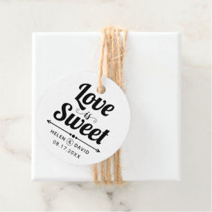Liebe ist Sweet elegante Typografie Hochzeit Geschenkanhänger