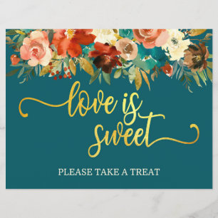 Liebe ist Sweet Favorit Sign - Aquamarin & Orange