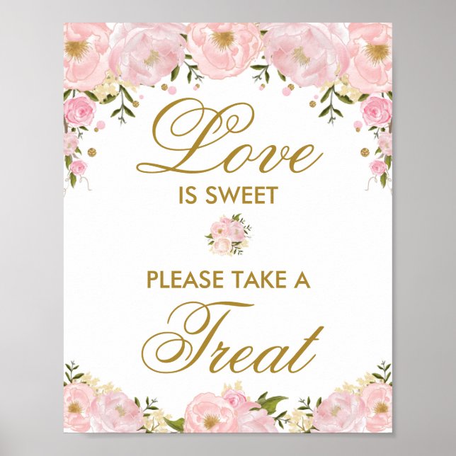Liebe ist Sweet Gastgeschenk Hochzeit Signaturdusc Poster (Vorne)
