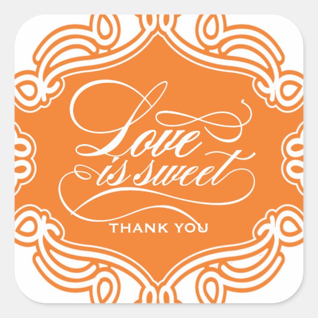 Liebe ist Sweet Gastgeschenk Hochzeit Stickers (Vorderseite)