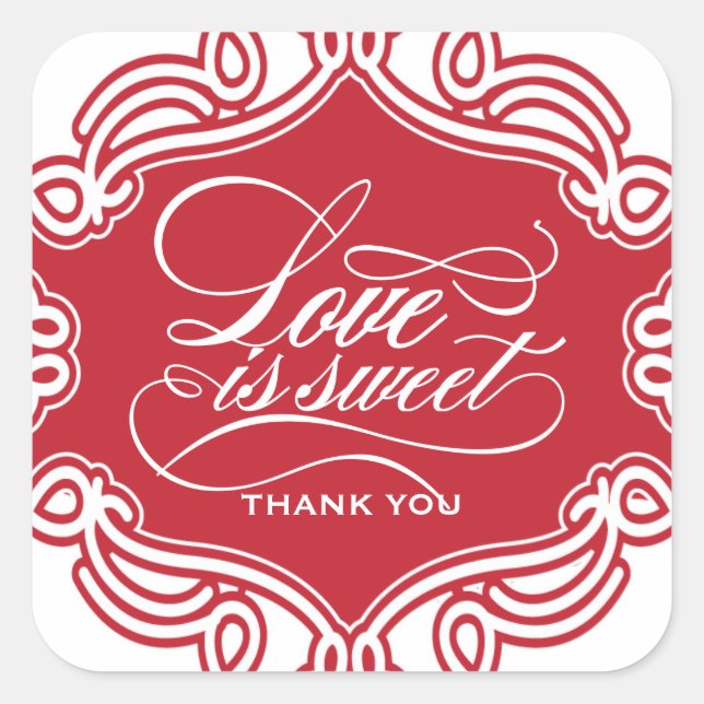 Liebe ist Sweet Gastgeschenk Hochzeit Stickers (Vorderseite)