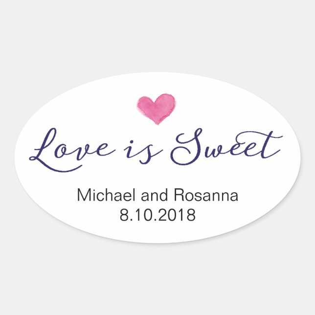 Liebe ist Sweet Gastgeschenk Hochzeit Stickers (Vorderseite)
