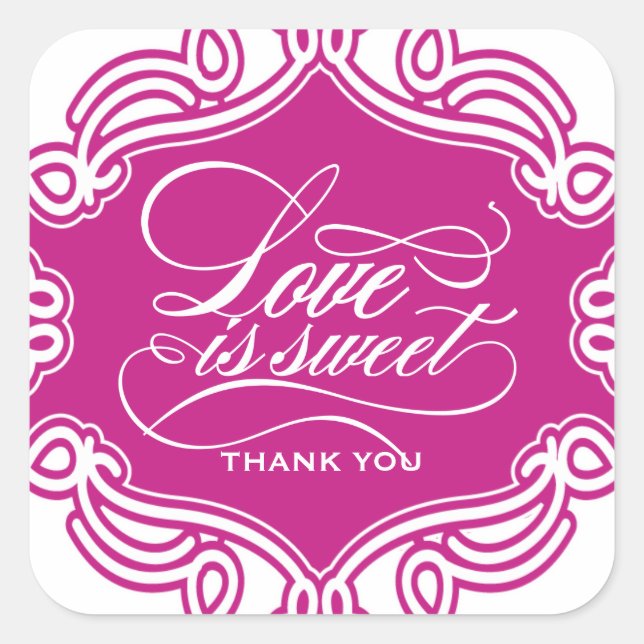 Liebe ist Sweet Gastgeschenk Hochzeit Stickers (Vorderseite)
