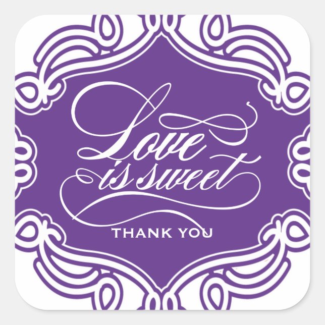 Liebe ist Sweet Gastgeschenk Hochzeit Stickers (Vorderseite)
