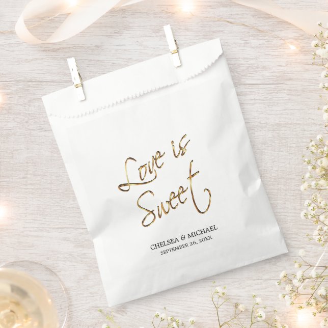 Liebe ist Sweet - Gold Geschenktütchen (Ausgeschnitten)