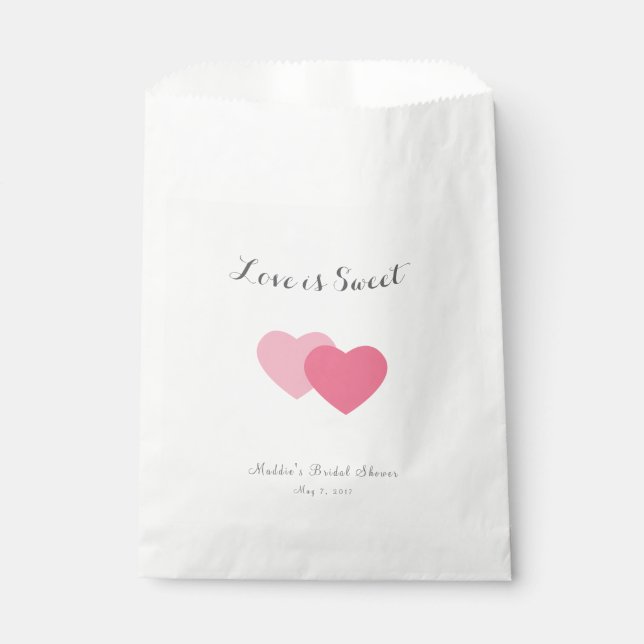 Liebe ist Sweet Hearts Brautparty Gefallen Leckere Geschenktütchen (Vorderseite)