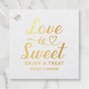 Liebe ist Sweet Modern Heart Script Wedding Gold Geschenkanhänger