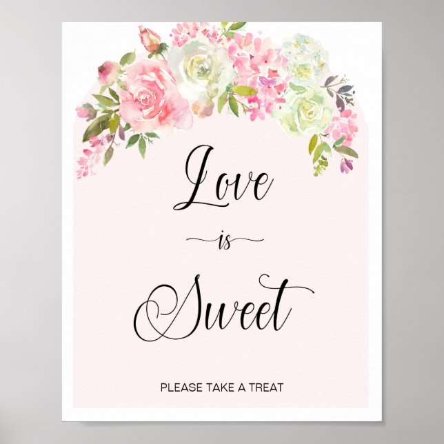 Liebe ist Sweet Nehmen Sie eine Leckerei Blush & C Poster (Vorne)