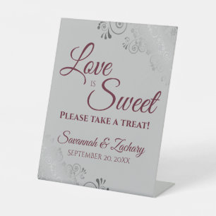 Liebe ist Sweet Nehmen Sie eine Leckerei Silver Bu Sockelschild