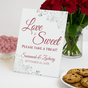 Liebe ist Sweet Nehmen Sie eine Leckerei Silver La Sockelschild