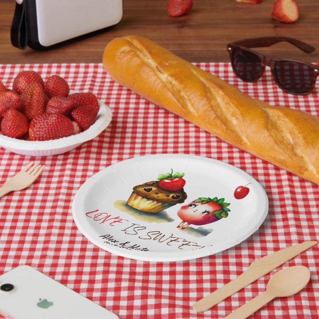 Liebe ist Sweet Paper Plate Pappteller (Picknick)