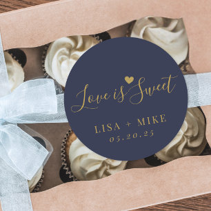 Liebe ist Sweet Personalisiert Gastgeschenk Hochze Runder Aufkleber