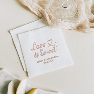 Liebe ist Sweet Personalisiert Heart Script Weddin Servietten Mit Folie