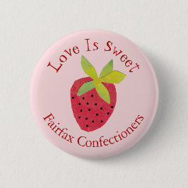 Liebe ist Sweet Retro Strawberry Valentinstag Button