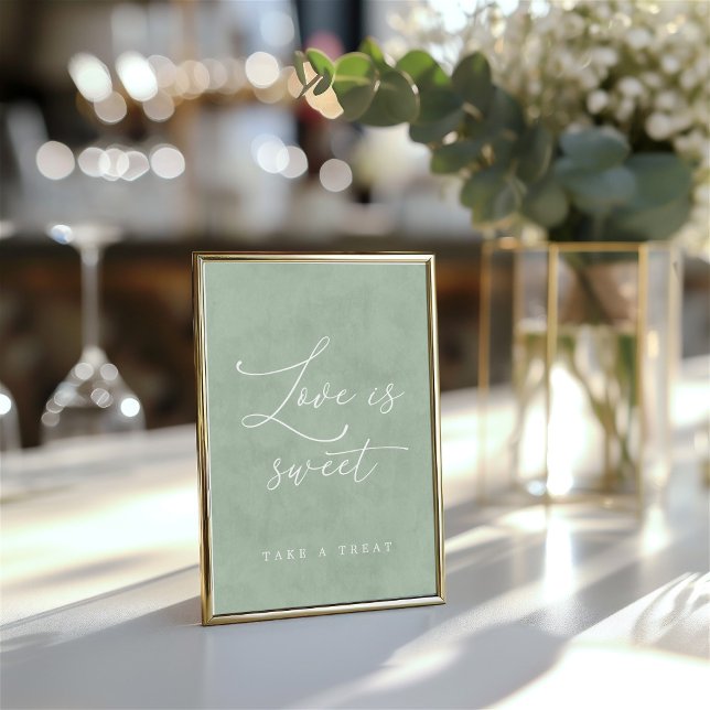 Liebe ist Sweet Sage & Eukalyptus Tabletop Einladung (Love is Sweet Sage & Eucalyptus Tabletop Sign)