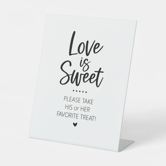 Liebe ist Sweet Sich und ihre Süßigkeiten Bar Sign Sockelschild (Vorderseite)