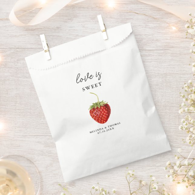 Liebe ist Sweet Strawberry Wedding Geschenktütchen (Ausgeschnitten)
