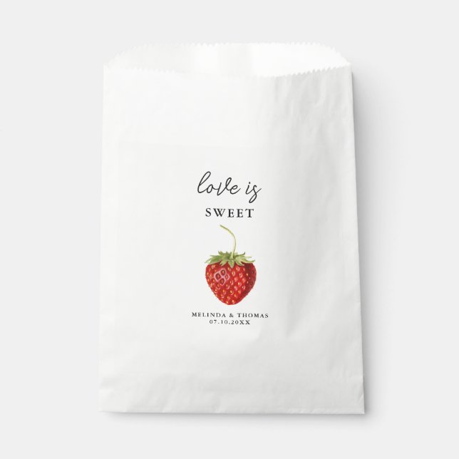 Liebe ist Sweet Strawberry Wedding Geschenktütchen (Vorderseite)