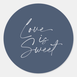 Liebe ist Sweet Wedding Sticker - Navy & White