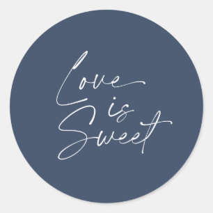 Liebe ist Sweet Wedding Sticker - Navy & White