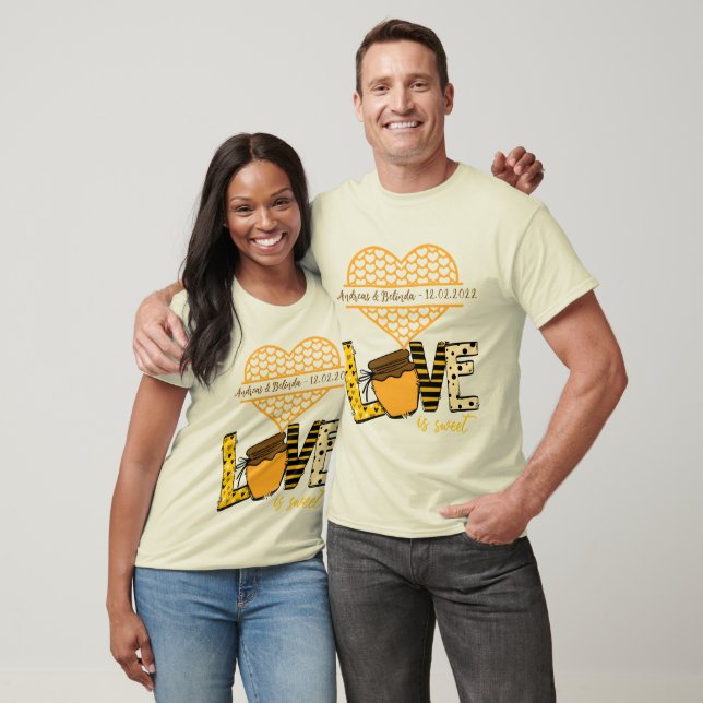 Liebe ist Sweet Write Your Name & Initial-Honey Ja T-Shirt (Unisex)