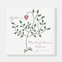 Liebe ist tief verwurzelt Trauzeugin Square Magnet