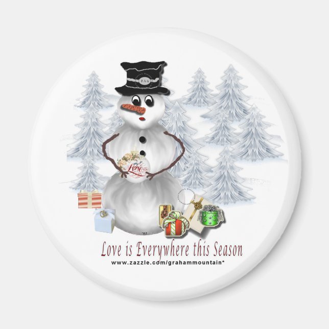 Liebe ist überall Snowman Magnet (Vorne)