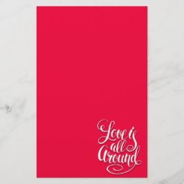 Liebe ist um die Schreibschrift pink herum Briefpapier