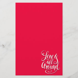 Liebe ist um die Schreibschrift pink herum Briefpapier