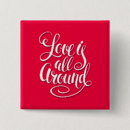 Liebe ist um die Schreibschrift pink herum Button