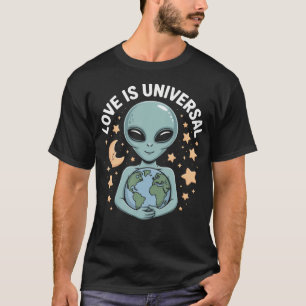 Liebe ist universelle Alien-Erde-Umarmung T-Shirt