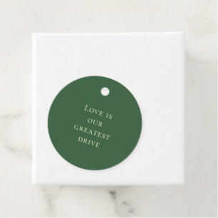 „Liebe ist unser größter Antrieb.“ Hunter Green & Geschenkanhänger