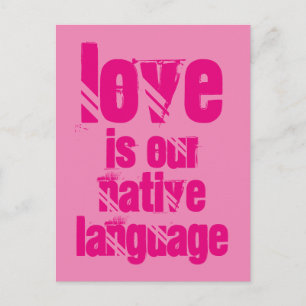 Liebe ist unsere Muttersprache, Postkarte
