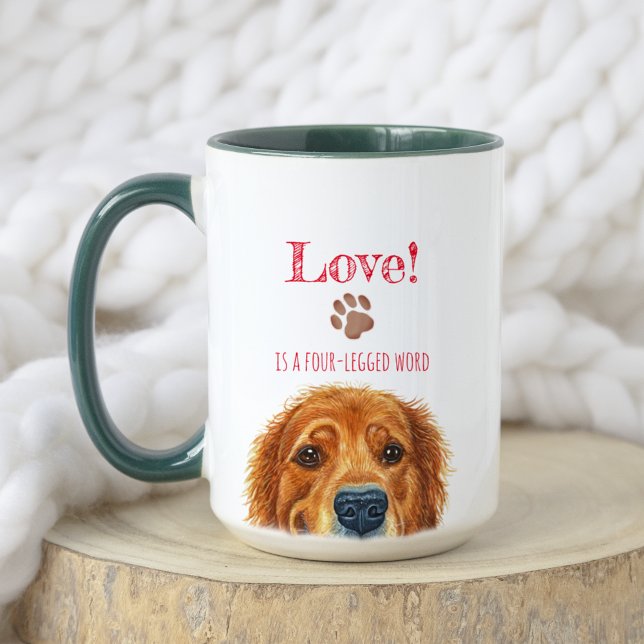 Liebe ist vierbeiniges Wort | Kundenspezifischer G Tasse (Front)