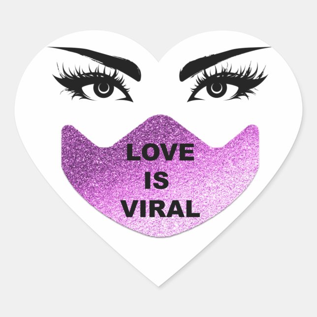 Liebe ist virale Girl Coronavirus Herz Girly Herz-Aufkleber (Vorderseite)