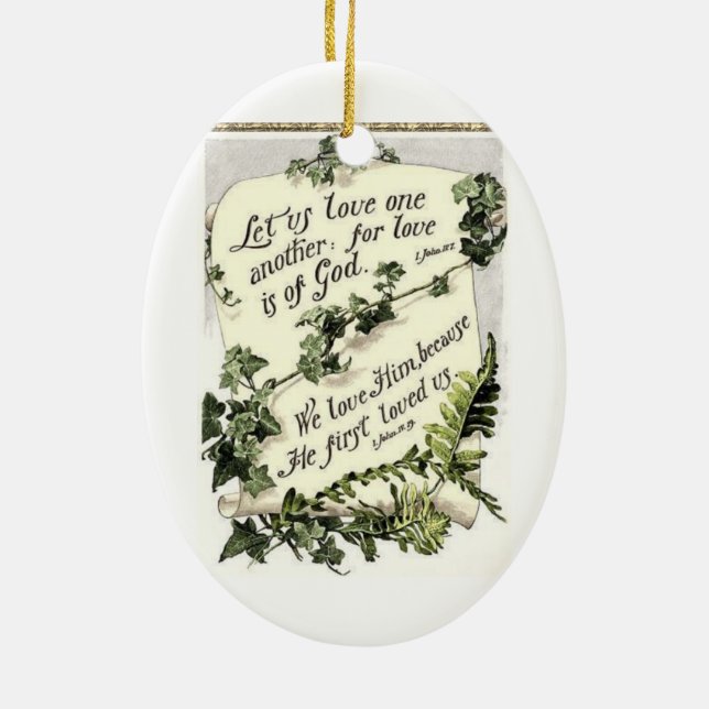 Liebe ist von Gott Keramik Ornament (Hinten)