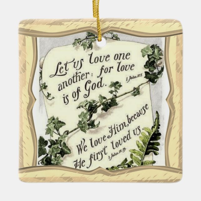 Liebe ist von Gott Keramikornament (Vorderseite)