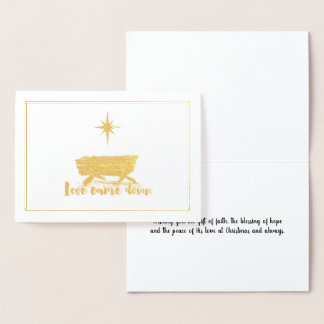 Liebe ist Weihnachtskarte heruntergekommen Folienkarte