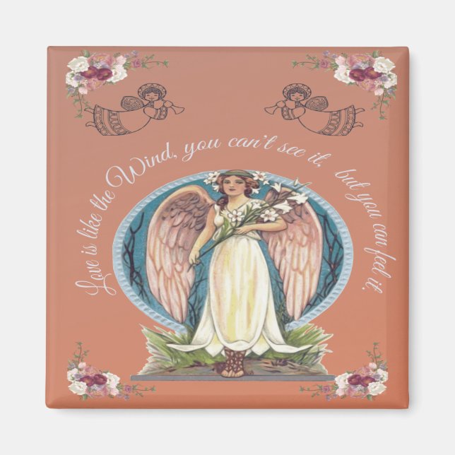 LIEBE IST WIE DER WIND ENGEL | ROMANTISCHER SPRUCH MAGNET (Vorne)