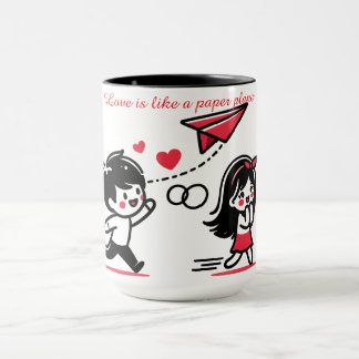 Liebe ist wie ein Papierflugzeug Tasse