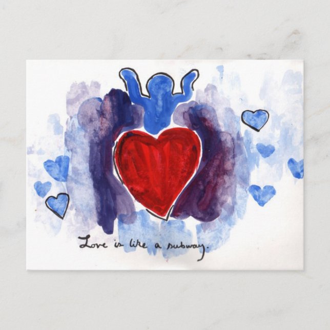 Liebe ist wie eine U-Bahn Postkarte (Vorderseite)